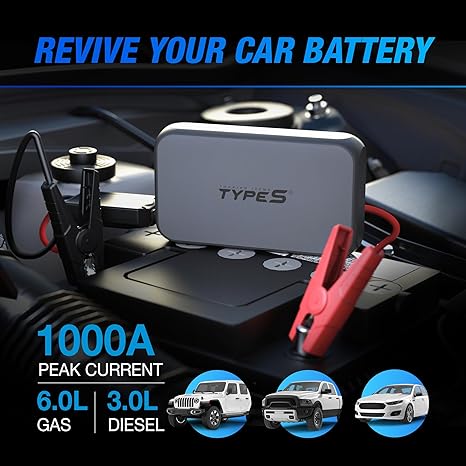 Type S Dynamic D10 1000A Portable Battery Car Jump Starter with Power Bank