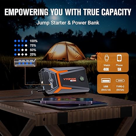 VTOMAN V3 Pro 2000A Jump Starter, Car Battery Jumper