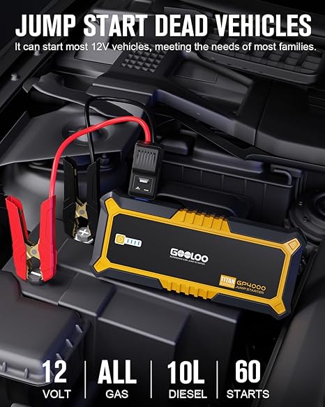 GOOLOO GP4000 Jump Starter 4000A Peak Car Starter