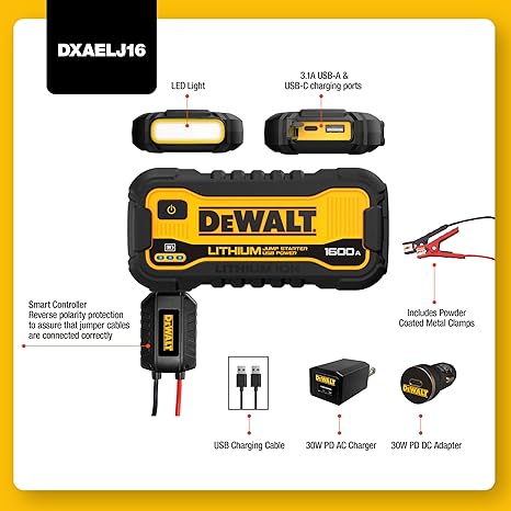 DeWalt DXAELJ16 1600 Peak Amp Jump Starter Battery