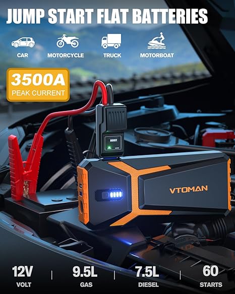 VTOMAN V10 3500A Jump Starter, Portable Car Starter