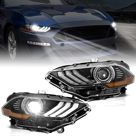 KEWISAUTO Headlight Assembly for Mustang 2018-2023