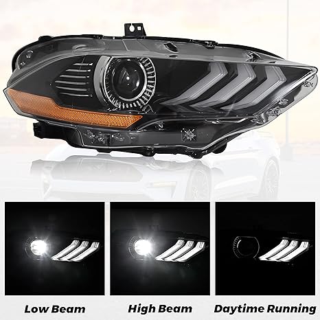 KEWISAUTO Headlight Assembly for Mustang 2018-2023