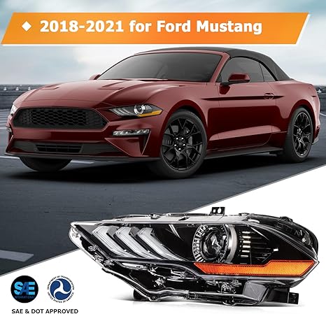 Headlight Assembly Fit with 2018-2021 for ford Mustang
