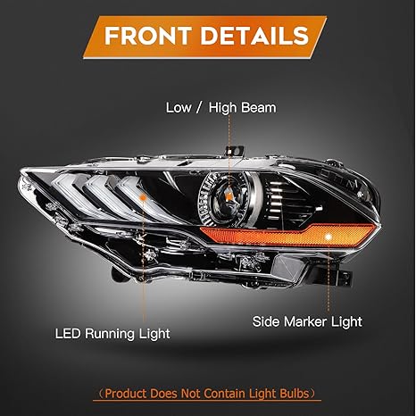 Headlight Assembly Fit with 2018-2021 for ford Mustang
