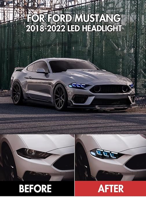 T T-ABC Headlights for Ford Mustang 2018-2022 Lighting control