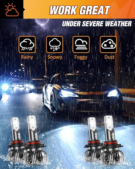 Nilight 9005 9006 LED Bulb Kit, 350% Brighter, High